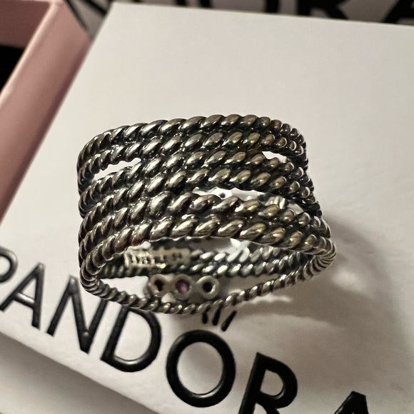 Pandora Hidden Romance Rhodolite Retired Ring - Picture 3 of 5